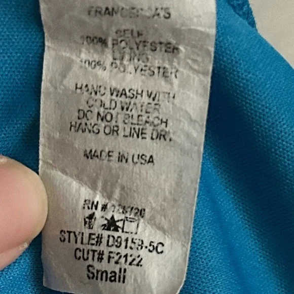 AYLA one shoulder mini blue ruffle dress size small - Picture 7 of 8